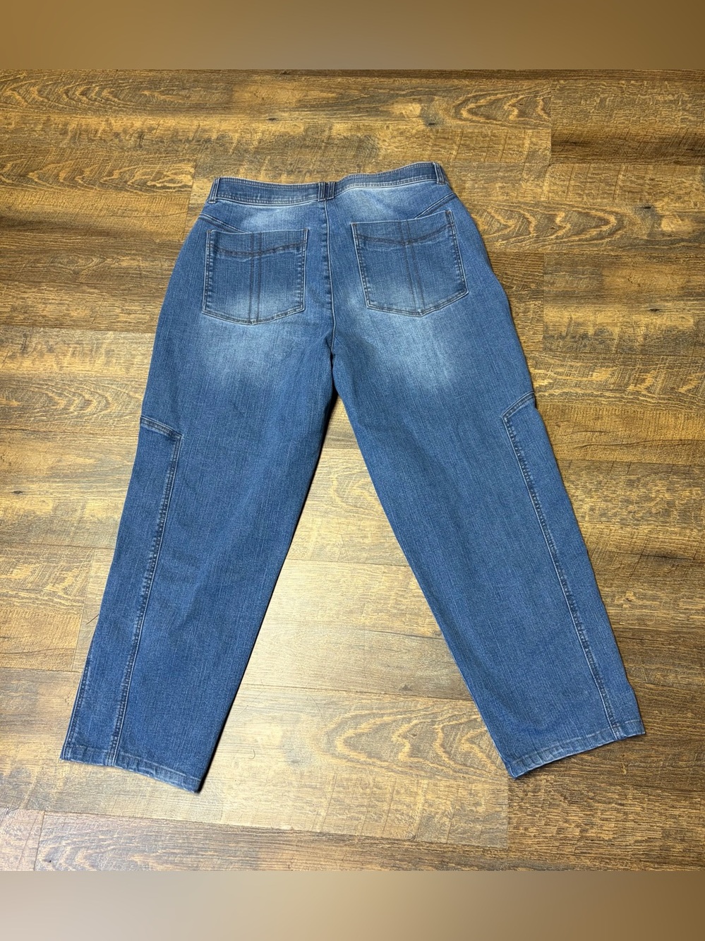 Democracy Ab Solution Barrel Leg Jeans High Rise Stretch Womens 14 Side Panel - Picture 6 of 8